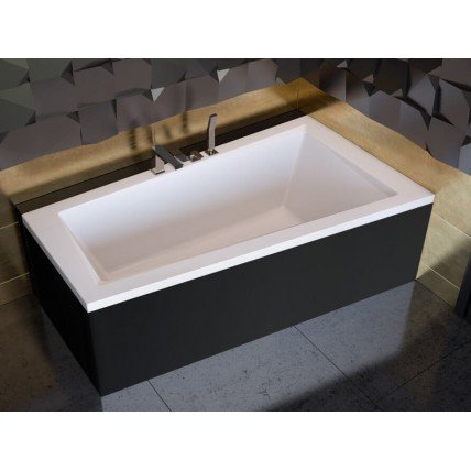 Ванна акрилова Besco Intima 150x85 R, асиметрична + чорна панель (WAIT-150-NP-BL)