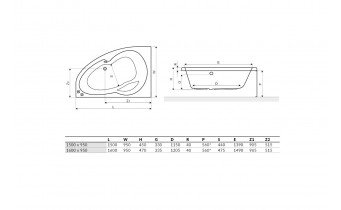 Ванна акрилова Excellent Newa Plus 140x95 мм, Правостороння (WAEX.NEP14WH)