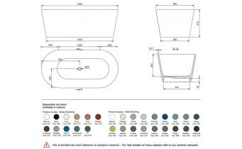 Вільностояча овальна ванна із штучного каменю Nic Design Bay 160x80x57 см, Argilla графітовий матовий (014719052)