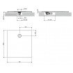 Душовий піддон, камяний Omnires Aquarock M+ 90x100 см, антиковзкий, прямокутний, Чорний матовий