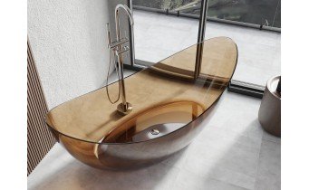 Окремостояча ванна прозора овальна Vea 180x80x75 см, Охра earth - прозора ванна Окремостояча ванна прозора овальна Vea 180x80x75 см, Охра earth - прозора ванна