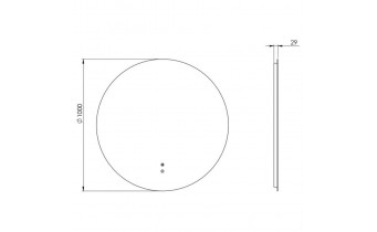 Кругле дзеркало з LED підсвіткою у ванну Elita Round 100, 100x100x2,5 см (167640)