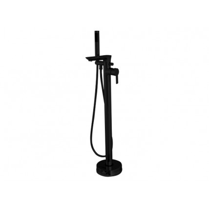 Підлоговий змішувач для окремостоячої ванни Invena Glamour black / Гламур 101,5 см, з лійкою, чорний матовий (BW-02-W04-V)