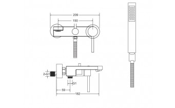 Змішувач для ванни та душу Besco Decco, золотий (BW-DS-ZL)