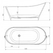 Окремостояча овальна ванна з мармуру Dremex Cozy 171,9x68,6x78,1 см, Gelcoat, білий матовий + сифон Окремостояча овальна ванна з мармуру Dremex Cozy 171,9x68,6x78,1 см, Gelcoat, білий матовий + сифон