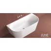 Окремостояча пристінна ванна, вільно стояча з мармуру Dremex June 160x75x57,8 см, штучний камінь, Gelcoat, білий матовий