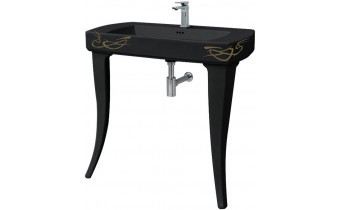 Підвісний умивальник ArtCeram Jazz, gold lettering black (JZL0010306) Підвісний умивальник ArtCeram Jazz, gold lettering black (JZL0010306)