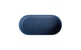 Окремостояча ванна з каменю Omnires Ovo M+ 160x75 см, Midnight Blue, темно синя, матова RAL5003 (OVOWWMB)