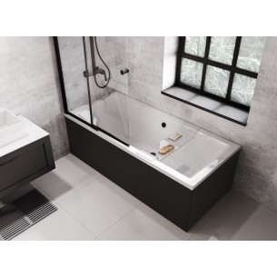 Ванна акрилова Besco Quadro 165x75 см, пряма + чорна панель, екран ванни (WAQ-165-PK-BL) Ванна акрилова Besco Quadro 165x75 см, пряма + чорна панель, екран ванни (WAQ-165-PK-BL)