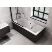 Панель для ванни Besco Quadro 180 Black / Чорна, фронтальна + бічна + кріплення до обох панелей, екран для ванни (OAQ-180-PKC)