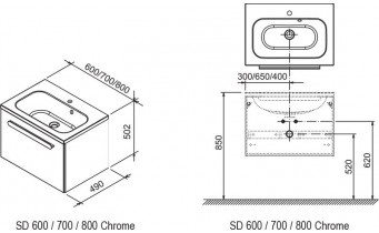 Тумба під умивальник Ravak Chrome 700 (X000000532)