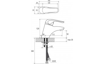 Змішувач для умивальника Ravak Rosa RS 012.0 (X070022)