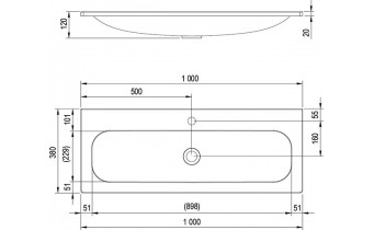 Умивальник Ravak Ring 1000 з отвором (XJK01110000)
