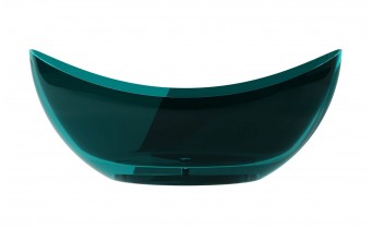 Ванна овальна окремостояча з матеріалу ResiCast Besco Axya Ocean Breeze 180x80x75 см, біла решітка, Прозора ванна, зелена (WAA-180-OBW)