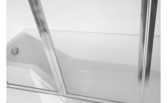 Душова шторка на ванну Besco Ambition Premium 3, 1300x1400 мм, на 3 секції, прозоре скло (PAP-3S)