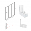 Душова шторка на ванну Besco Ambition Premium 3, 1300x1400 мм, на 3 секції, прозоре скло (PAP-3S) Душова шторка на ванну Besco Ambition Premium 3, 1300x1400 мм, на 3 секції, прозоре скло (PAP-3S)