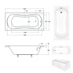 Ванна акрилова Besco Aria Prosafe 150x70 см, пряма низька ванна, висота ванни 34 см (WAA-150-PS) Ванна акрилова Besco Aria Prosafe 150x70 см, пряма низька ванна, висота ванни 34 см (WAA-150-PS)