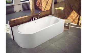 Ванна акрилова Besco Avita / Авіта 160x75 см, R - права, асиметрична, Правостороння, заокруглений кут (WAV-160-NP)