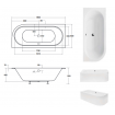 Ванна акрилова Besco Avita Slim 180x80 L, асиметрична, торець бортика 15 мм (WAV-180-NLS)