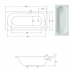 Ванна акрилова Besco Intrica Slim 150x75, пряма (WAIN-150-SL) Ванна акрилова Besco Intrica Slim 150x75, пряма (WAIN-150-SL)