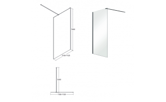 Душова кабіна Besco Aveo Black 110x195, прозоре скло (AVB-110-195C)