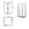 Душова кабіна Besco Modern 80x80x185, скло з ефектом морозу (MK-80-185-M) Душова кабіна Besco Modern 80x80x185, скло з ефектом морозу (MK-80-185-M)