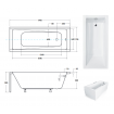Ванна акрилова Besco Modern 170x70 см, прямокутна (WAM-170-MO)
