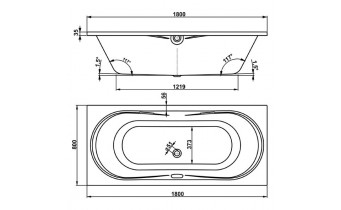Ванна акрилова Vagnerplast Briana 180x80 см (VPBA180BRI2X-01)