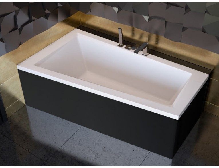 Ванна акрилова Besco Intima 150x85 L, асиметрична + чорна панель (WAIT-150-NL-BL)