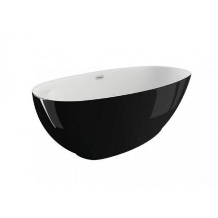 Окремостояча ванна Polimat KIVI 165x75, чорна глянцева + ніжки (00472)