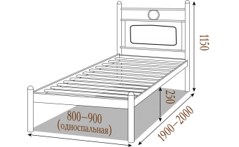 Односпальне ліжко Метал-дизайн Ніколь 90x200 (MT-DO-NK4)