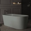 Вільностояча овальна ванна із штучного каменю Nic Design Bay 160x80x57 см, Cemento, сірий матовий (014719047)