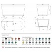 Вільностояча овальна ванна із штучного каменю Nic Design Bay 160x80x57 см, Cemento, сірий матовий (014719047)