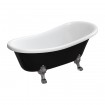 Окремостояча ванна Omnires Atena Comfort M+ 168x76 см, чорно-біла глянцева (ATENA168BCP)