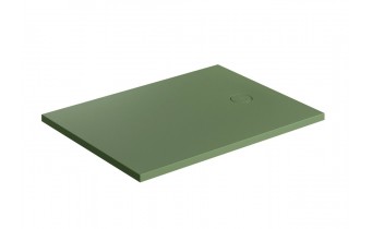 Душовий піддон, камяний Omnires Aquarock M+ 80x120 см, антиковзкий, прямокутний, Оливковий-зелений матовий