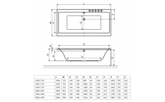 Ванна акрилова Excellent Pryzmat 160x75 см, пряма (WAEX.PRY16WH)