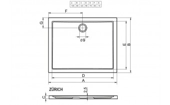 Душовий піддон Riho Zurich 272 1000х800, білий (DA72)