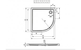 Душовий піддон Riho Zurich 278 800х800, білий (DA86)