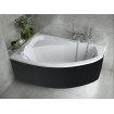 Ванна акрилова Besco Rima 150x95 L, асиметрична + чорна панель (WAR-150-NL-BL)