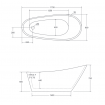 Окремостояча акрилова ванна Besco Melody 170x80 з сифоном click / clack, чорний (WAS-170-MCZ)