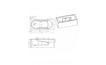 Акрилова ванна Riho Lazy Plug & Play 180x80 L, пряма + ніжки (BD78005)