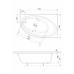 Акрилова ванна Roca Orbita 160x100 см R, Правостороння, асиметрична + ніжки (A24T225000)