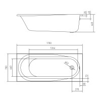 Акрилова ванна Volle Aiva 170x70, пряма (TS-1776844)