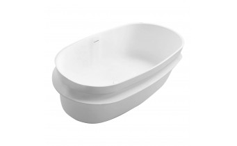 Окремостояча кам'яна ванна Volle Solid Surface 163x75 з сифоном click / clack (12-40-054)