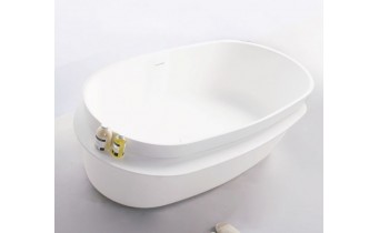 Окремостояча кам'яна ванна Volle Solid Surface 163x75 з сифоном click / clack (12-40-054)
