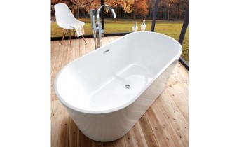 Окремостояча акрилова ванна Rea Silvano 170x80 з сифоном click / clack (REA-W0105)