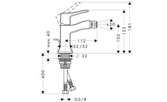 Змішувач для біде Hansgrohe Metris C (31275000)