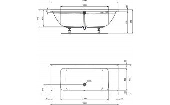 Ванна акрилова Ideal Standard Connect Air Duo 180x80, пряма (E106701)