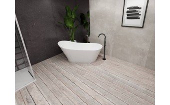 Окремостояча овальна ванна з мармуру Dremex Cozy 171,9x68,6x78,1 см, Gelcoat, білий матовий + сифон
