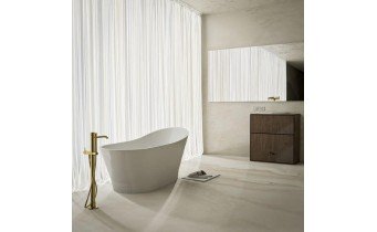 Окремостояча овальна ванна з мармуру Dremex Cozy 171,9x68,6x78,1 см, Gelcoat, білий матовий + сифон